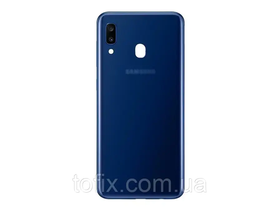 Задня панель корпусу (кришка акумулятора) для Samsung A205F/DS Galaxy A20, зі склом камери, чорна
