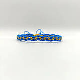 Жіночий браслет ручного плетіння макраме "Аспід" CHARO DARO (синьо-жовтий), фото 2
