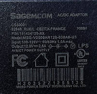 Блок живлення Sagemcom AC/DC Adapter 12V=2.5A 5.5x2.1мм (CS50001) Б/В, фото 4