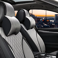 Автомобильные подушки подголовники с еффектом памяти Elegant Travel Maxi серого цвета, 2 шт, 2 шт