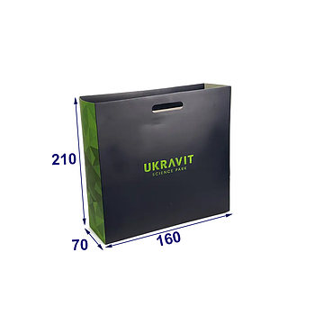 Преміальний паперовий пакет для подарунка, 160х210х70 мм