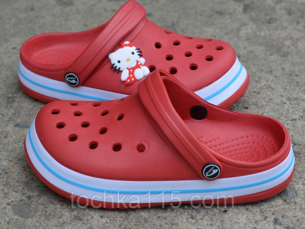 Дитячі сабо крокси crocs Luck line червоні р30-35