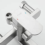 Душева система Frap F24805, поворотний вилив - перемикач на лійку, 1 режим, сатин, фото 2