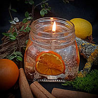 Декоративна гелева свічка Чародійка з кавовими зернами та цитрусами 2003