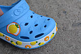 Дитячі крокси сабо crocs Dago сині ананас р26-31, фото 3