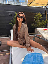 Стильний жіночий шовковий костюм кімоно вільного крою і вільні шорти Dm4594, фото 4