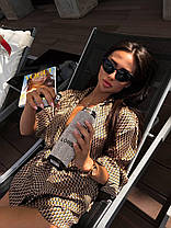 Стильний жіночий шовковий костюм кімоно вільного крою і вільні шорти Dm4594, фото 3