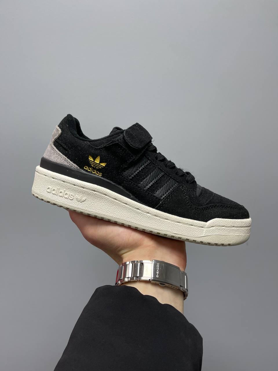 Чоловічі Кросівки Adidas Forum Low 84 Black Gray / Адідас Форум 84 Низькі Чорні з Сірим