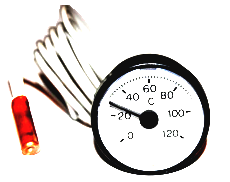 Термометр круглий SVT 37 P 0-120° білий з капиляром 1м