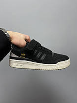 Чоловічі Кросівки Adidas Forum Low 84 Black Gray / Адідас Форум 84 Низькі Чорні з Сірим, фото 4