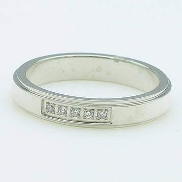 XUPING Кільце Сталь з білими цирконами, Висота 0.4см, Розмір 19