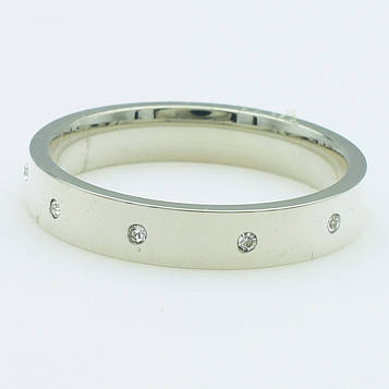 XUPING Кільце Сталь з білими цирконами, Висота 0.4см, Розмір 16.5