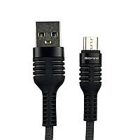 Провод для зарядки Mibrand MI-13 Feng World Charging Line USB for Micro 2A 1m Black/Grey