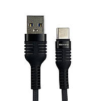 Провод для зарядки Mibrand MI-13 Feng World Charging Line USB for Type-C 2A 1m Black/Grey
