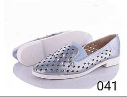 Балетки туфлі жіночі літні блакитні 40 еко шкіряні