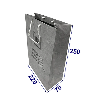 Подарунковий паперовий пакет із логотипом, 220х250х70 мм
