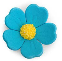 Сахарные украшение Фигурки для тортов цветок "полисьнка" голубая