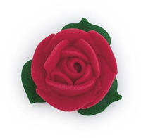 Солодка кондитерська прикраса для декорування тістечок Набір "троянди ø25 з листочками" марсала (бордовий)