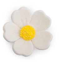 Сладкое кондитерское украшение для декорирования печенья Фигурки для тортов цветок "полисьнка" белый