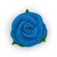 Фигурки для тортов Сахарные украшения набор "розы ø25 с листочками" синий