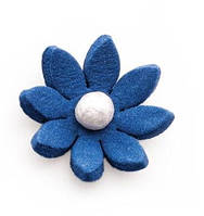 Фигурки для тортов Мастичные украшения цветок "маргаритка с жемчужиной" темно-синий