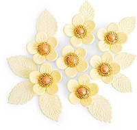 Сладкое кондитерское украшение для декорирования Пасхальной выпечки Сахарный декор набор "цветочек с