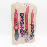 Дерев'яні ножі в наборі 3 шт дитячі іграшкові ножі з дерева метальний Танто та метелик у блістері, фото 7