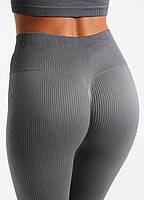 Лосини в рубчик пуш-ап Giulia Leggings Rib чорного кольору S/M L/XL, фото 9