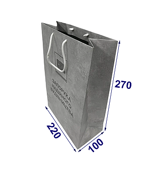 Паперовий подарунковий пакет із ручками, 220х270х100 мм