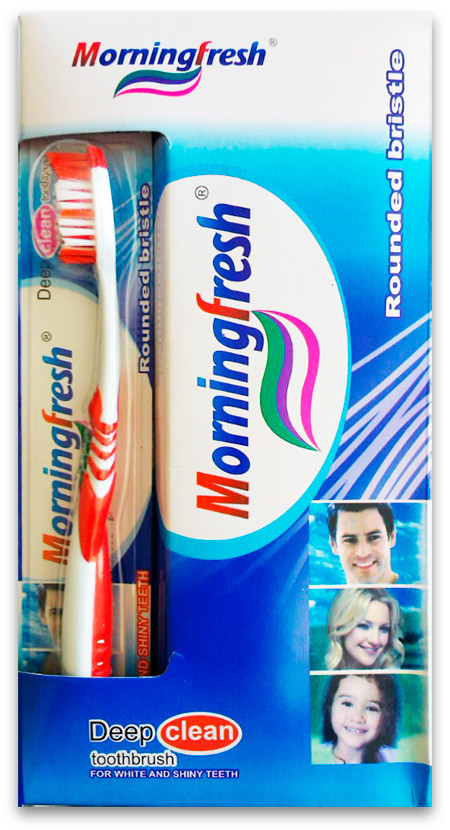 Зубна щітка Morningfresh із силіконовою вставкою для очищення язика