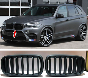 Решітка ноздрі радіатора BMW (БМВ) X5 X6 series F15 F16 (2013-2018) Матова - Посилені ребра (51712334708)