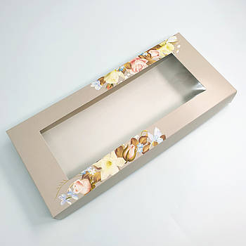 Коробка для пряників із віконцем весняна 12х28х3 см
