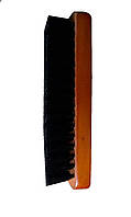 Щітка взуттєва зі світло-коричневою дерев'яною ручкою (173 мм) з чорним 
ворсом (25 мм), W-14