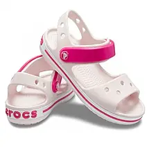 Crocs Kids’ Crocband Sandal Barely Pink — Дитячі Крокси Крокбенд Сандалі, Ніжно-рожеві, фото 2