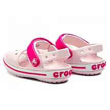 Crocs Kids’ Crocband Sandal Barely Pink — Дитячі Крокси Крокбенд Сандалі, Ніжно-рожеві, фото 4