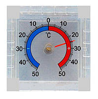 Термометр оконный уличный на липучке (квадрат от -50 до +50)