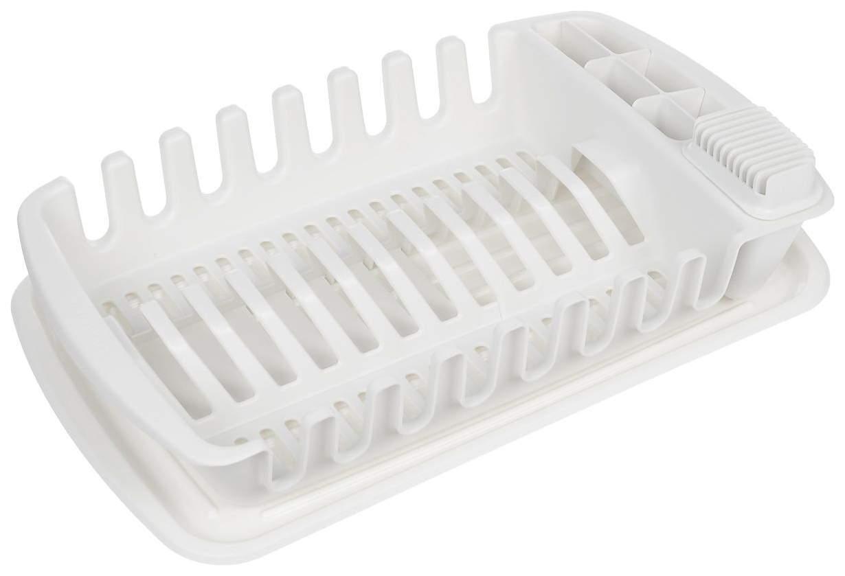 Сушарка для посуду Tescoma Clean Kit 49х29 см з лотком біла