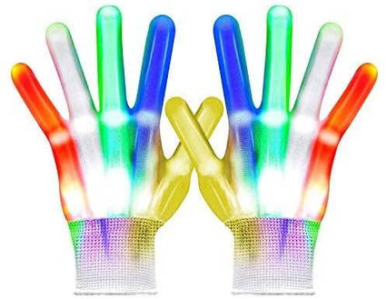 Світлодіодні рукавички VICSPORT, рукавички зі спалахом, 5 кольорів, 6 режимів освітлення, фото 2