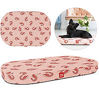 Мягкая лежанка (55x40см) со съемным чехлом "Креветка" для собак WAUDOG Relax, S / Матрас-лежак для собачек
