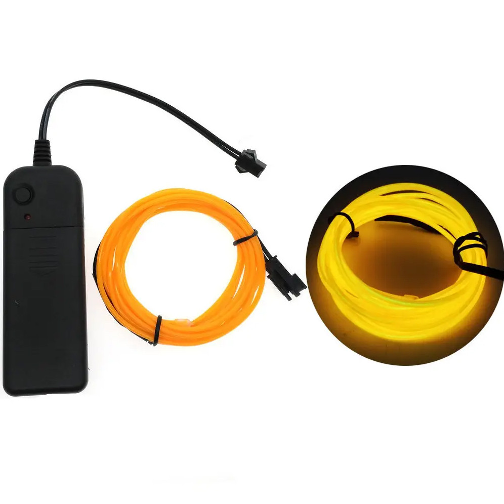 Світлодіодна стрічка RESTEQ жовтий провід 5м LED неонове світло з контролером