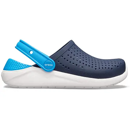 Crocs Kids’ LiteRide Clog Navy/White — Дитячі Сабо Крокс ЛайтРайд Темно-сині / Білі — Оригінал, фото 1