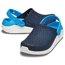 Crocs Kids’ LiteRide Clog Navy/White — Дитячі Сабо Крокс ЛайтРайд Темно-сині / Білі — Оригінал, фото 3