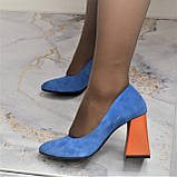 Замшеві туфлі на високих підборах. Натуральна шкіра, фото 2