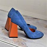 Замшеві туфлі на високих підборах. Натуральна шкіра, фото 4