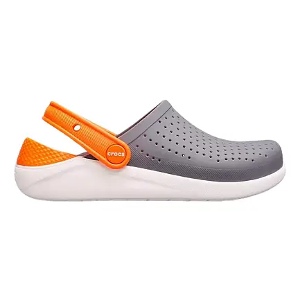 Crocs Kids’ LiteRide Clog Charcoal / White — Дитячі Сабо Крокс ЛайтРайд Антрацитово-Сірі / Білі — Оригінал, фото 1