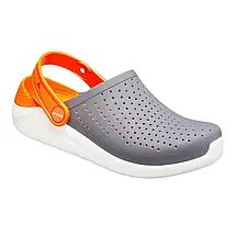 Crocs Kids’ LiteRide Clog Charcoal / White — Дитячі Сабо Крокс ЛайтРайд Антрацитово-Сірі / Білі — Оригінал, фото 2