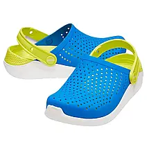 Crocs Kids’ LiteRide Clog Bright Cobalt / Citrus — Дитячі Сабо Крокс ЛайтРайд Яскравий Кобальт / Цитрус — Оригінал, фото 3