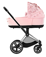 Коляска Cybex Priam 4.0 шасі Chrome Black + люлька Simply Flowers Pink