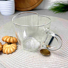 Велика чашка Серце 450мл із боросилікатного скла, фото 3