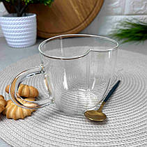 Велика чашка Серце 450мл із боросилікатного скла, фото 4